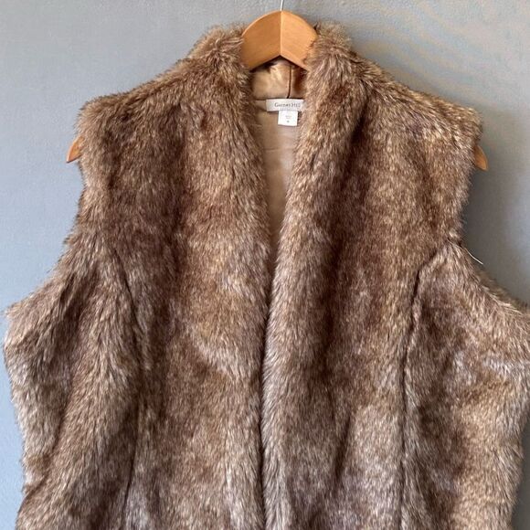 Garnet Hill Faux Fur Vest Jacket Women Size M - Picture 2 of 7